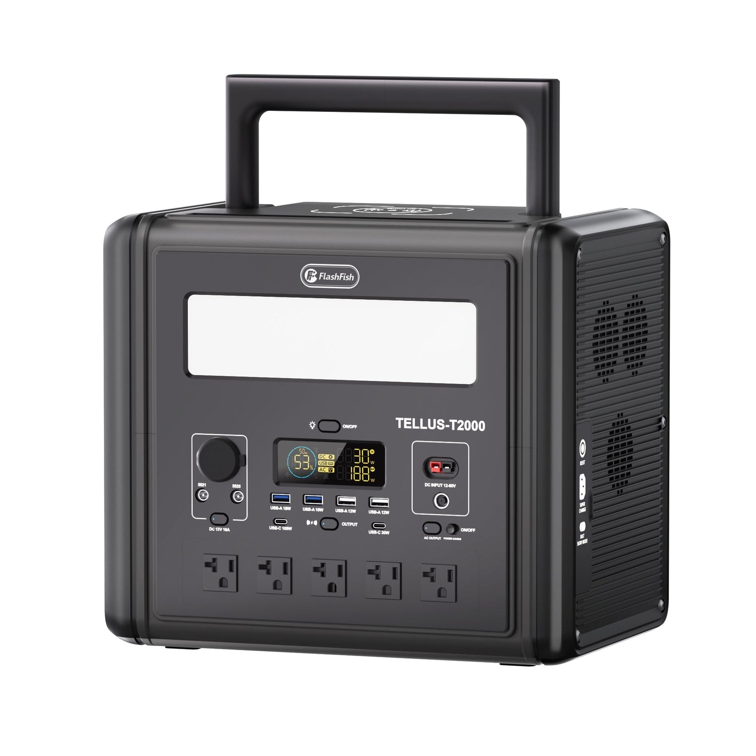 FlashFish T2000 portable power station with U.S. AC outlets