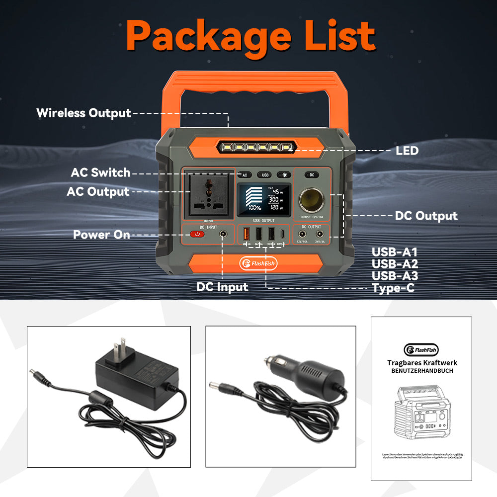 【UPS】Flashfish P66 Portable Power Station | 260W 288Wh