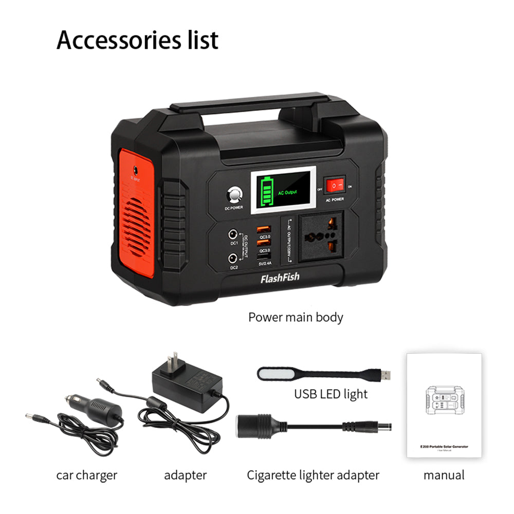 FlashFish E200 Portable Power Station | 200W 151Wh/40800mAh