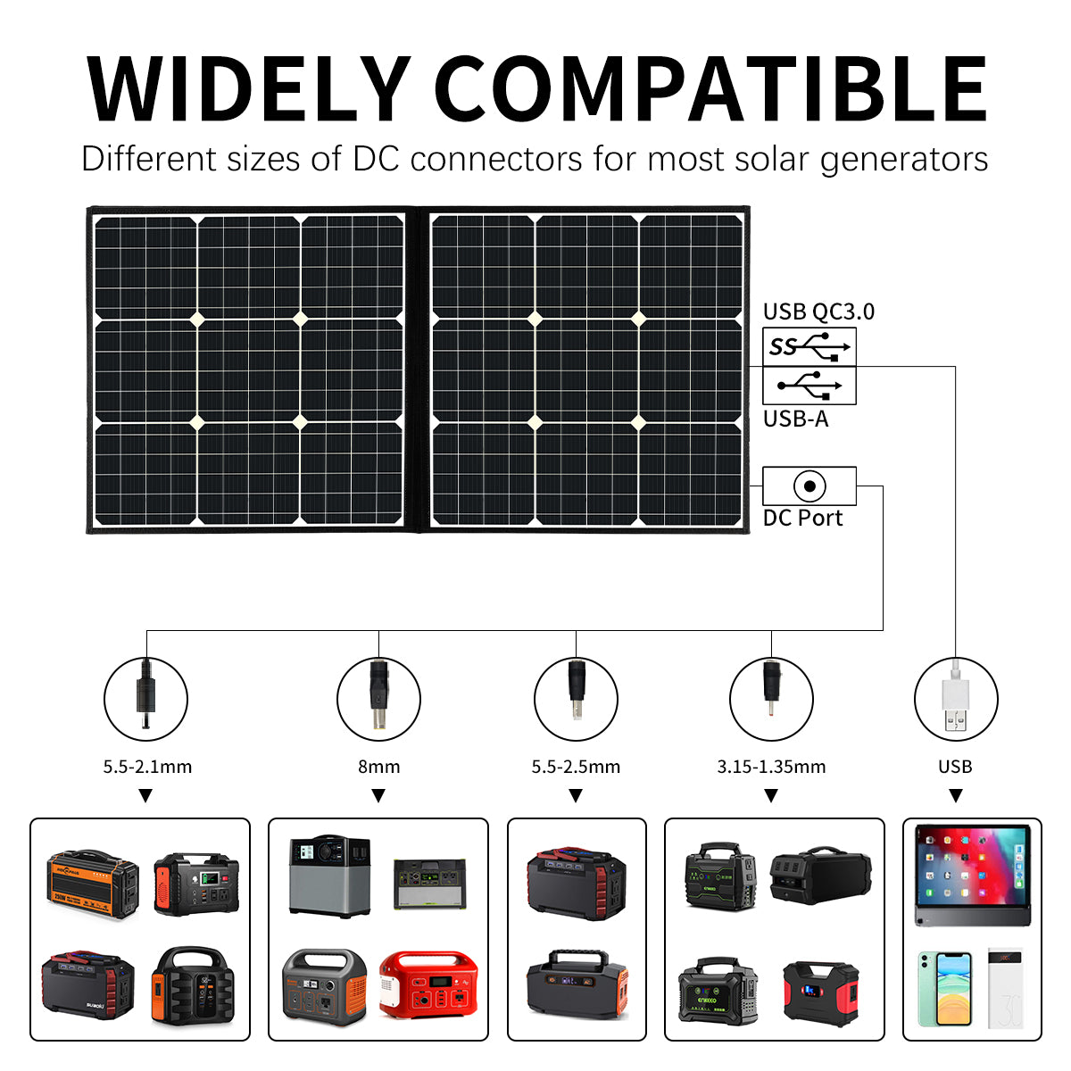 FlashFish E200 Solar Gnerator Kit丨AC Output 200W, 151Wh Battery, 50W / 60W Solar Panel