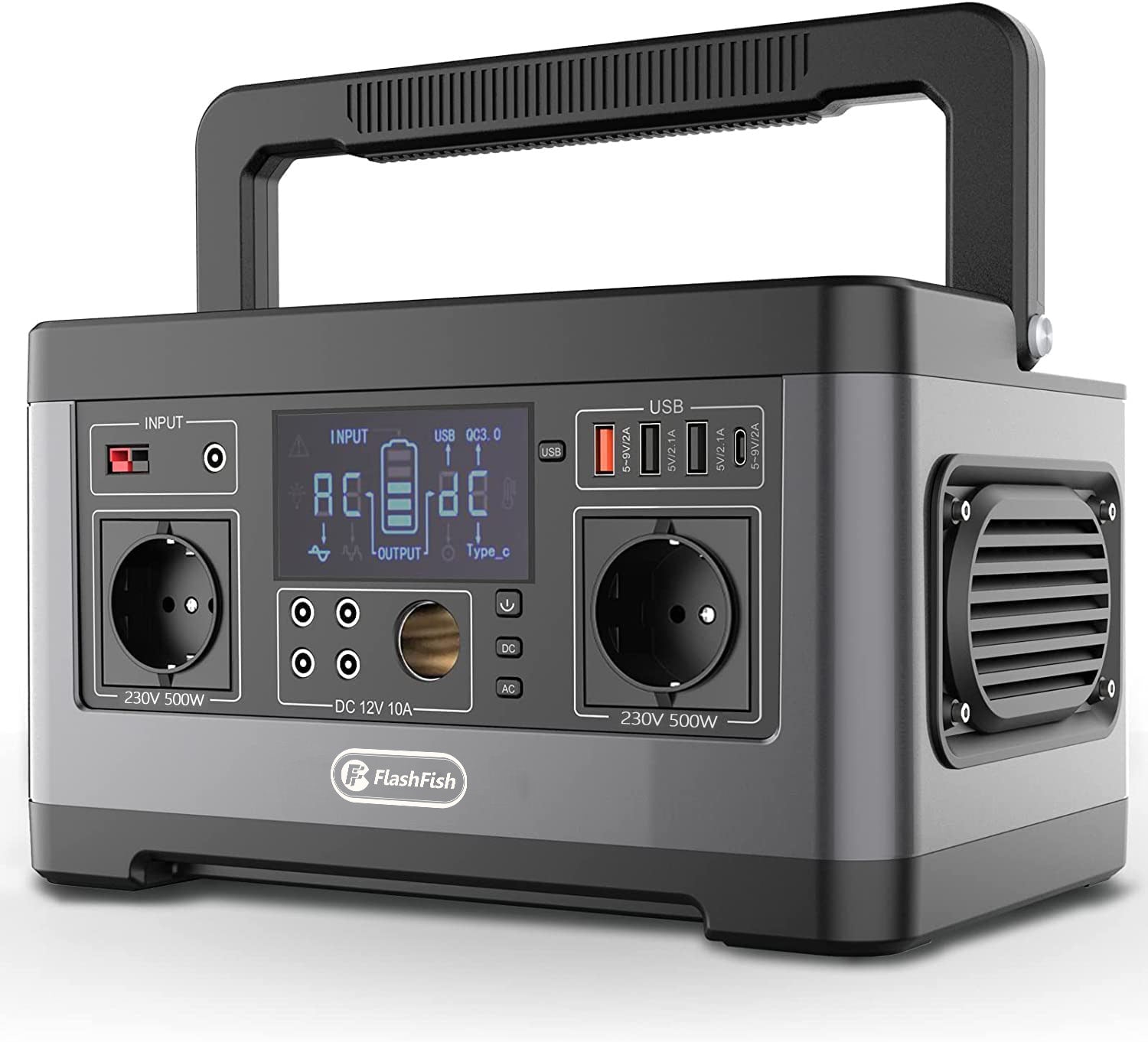 FlashFish P63 Portable Power Station | 500W+520Wh High-Capacity Backup