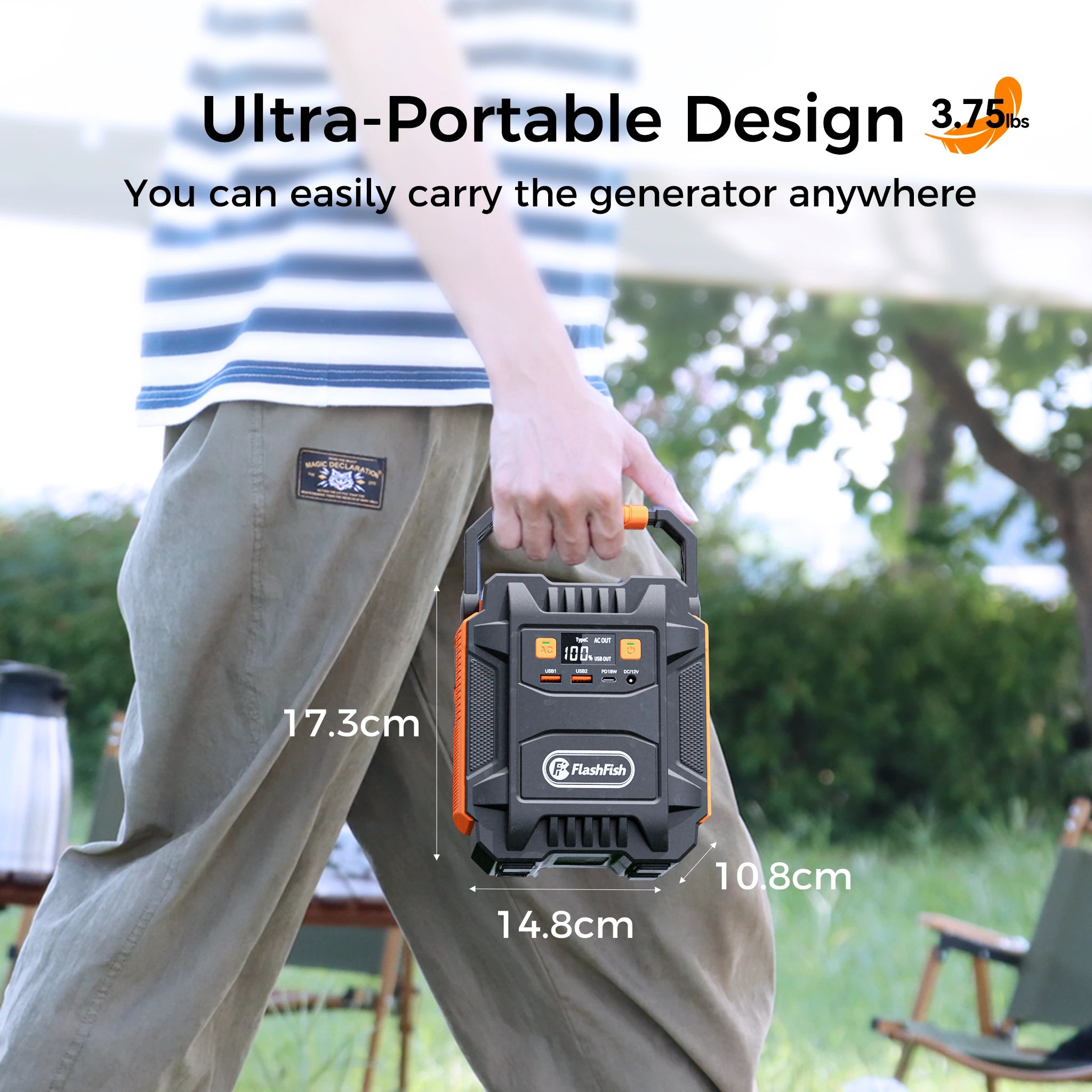 FlashFish A201 Portable Power Station | 200W + 172.8Wh Solar Generator FlashFish