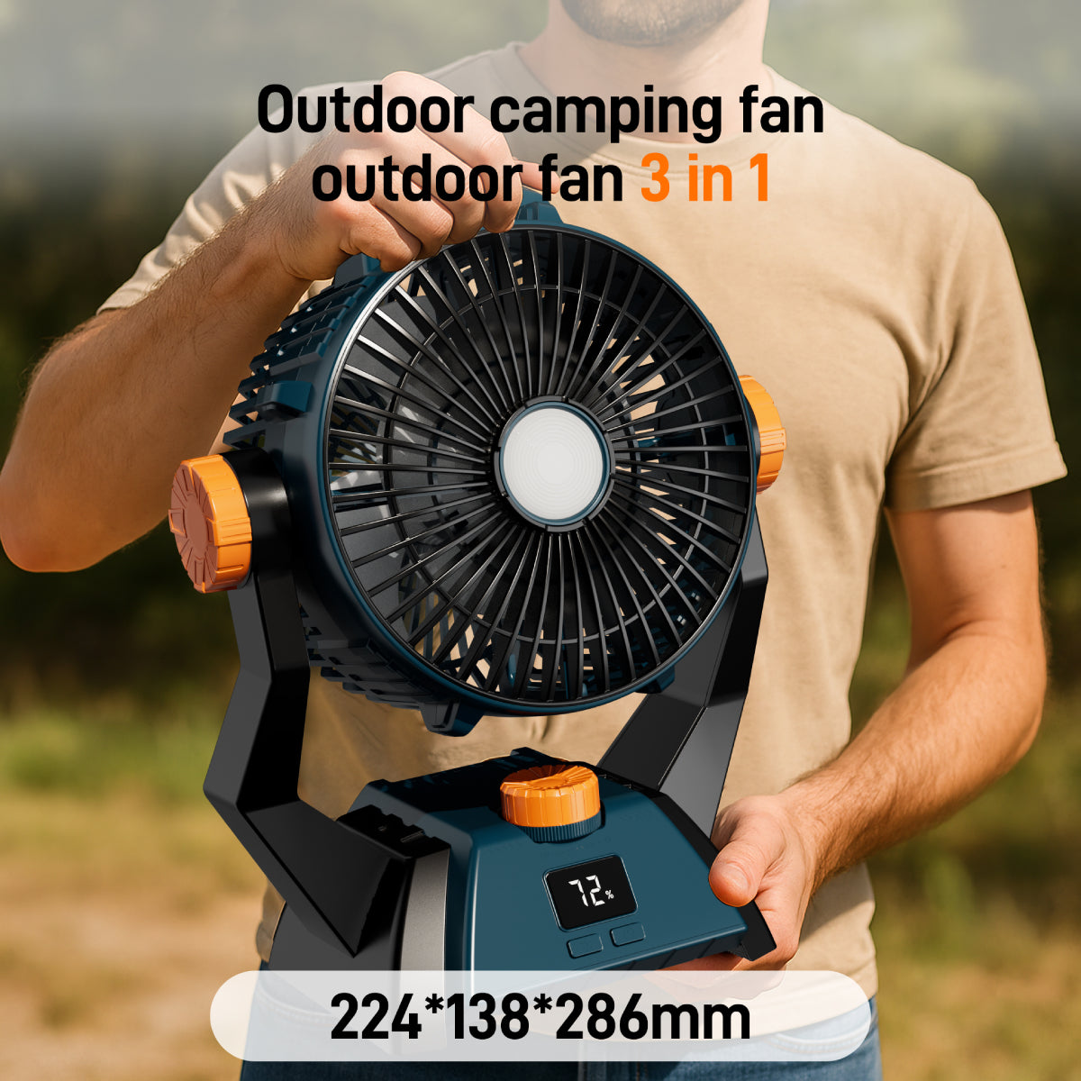 X60-3 in 1 Outdoor Camping Fan with Triple Functionality Rechargeable Large Capacity 20000mAh Fan with LED Light US ro EU FlashFish
