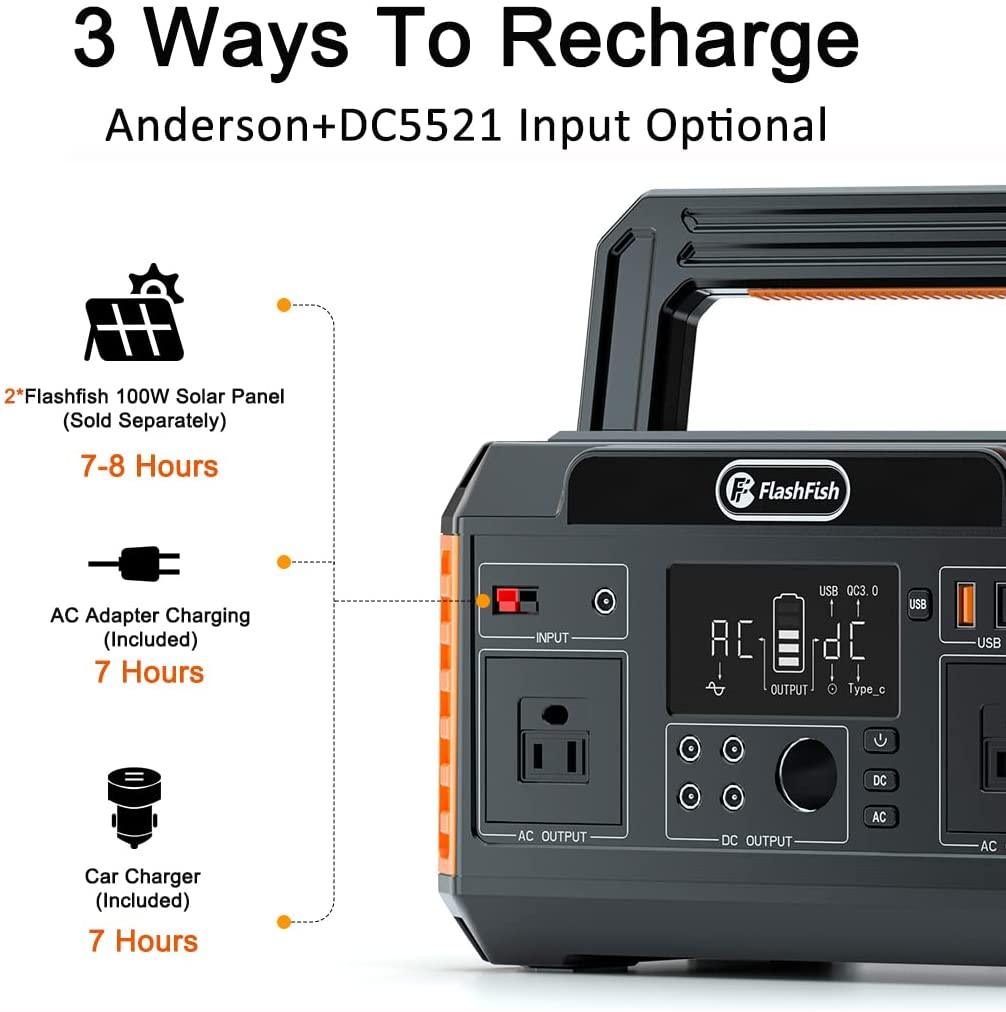 FlashFish P60 Portable Power station | 560W 520Wh/140400mAh - Flashfish Solar Generator