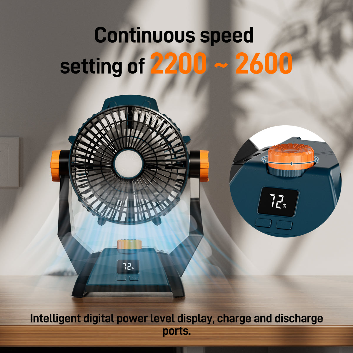 X60-3 in 1 Outdoor Camping Fan with Triple Functionality Rechargeable Large Capacity 20000mAh Fan with LED Light