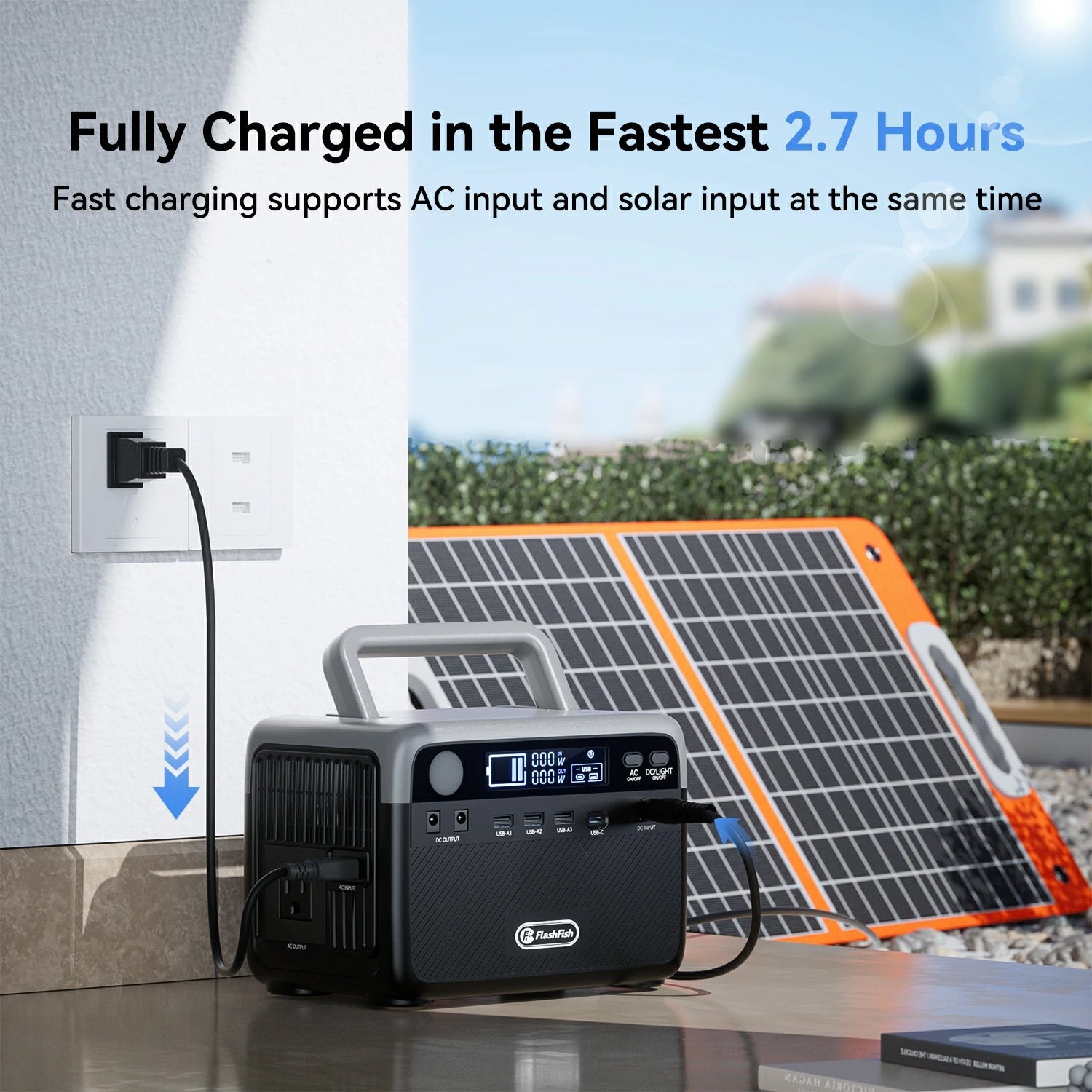 FlashFish BP030B Portable Power Station |【LFP】300W+230.4Wh US Flashfish Solar Generator