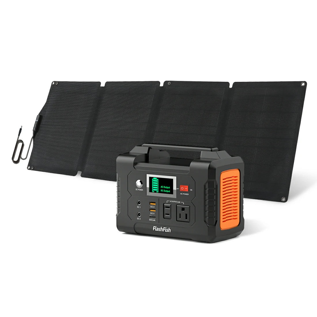 FlashFish E200 Portable Power Station +YSP60W Portable Solar Panel | 200W 151Wh+60W FlashFish