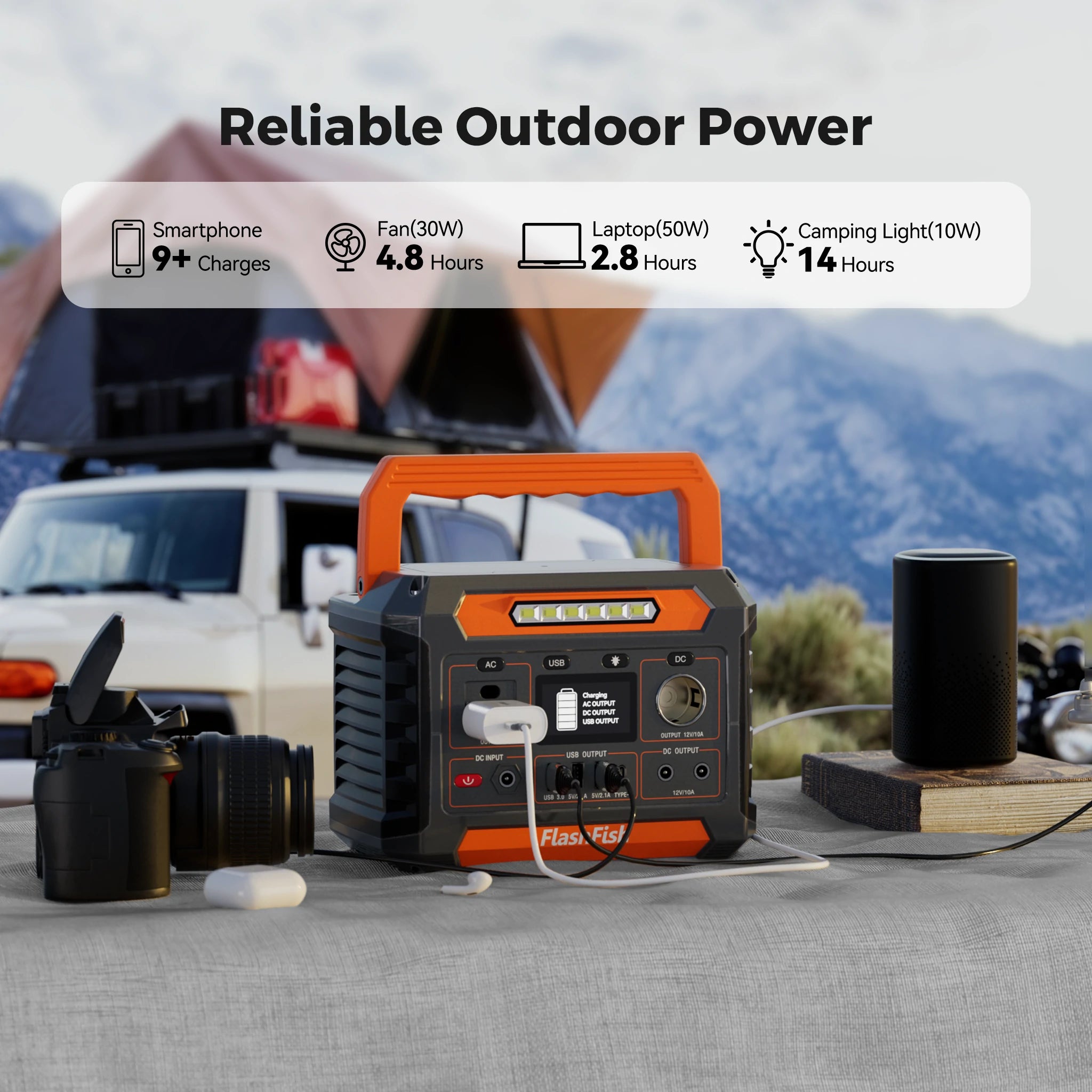FlashFish P66A + TSP60 Solar Generator Kit | 200W+144.3Wh FlashFish