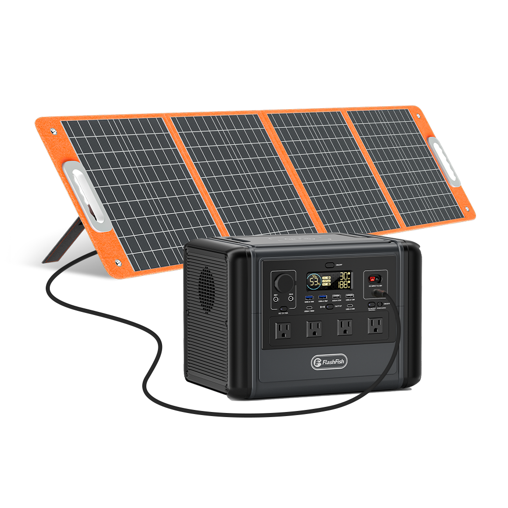 Flashfish T1200PRO+TSP100 Solar Generator Kit |【LFP】1200W+100W US ro EU Flashfish Solar Generator