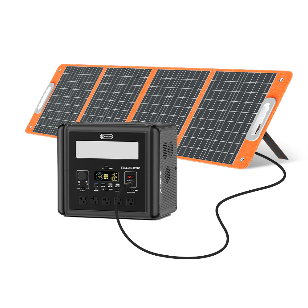 FlashFish T2000 + TSP100 Solar Generator Kit | 2000W