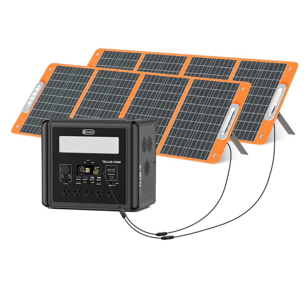 FlashFish T2000PRO + TSP100 Solar Generator Kit | 2000W+1536Wh US ro EU Flashfish Solar Generator