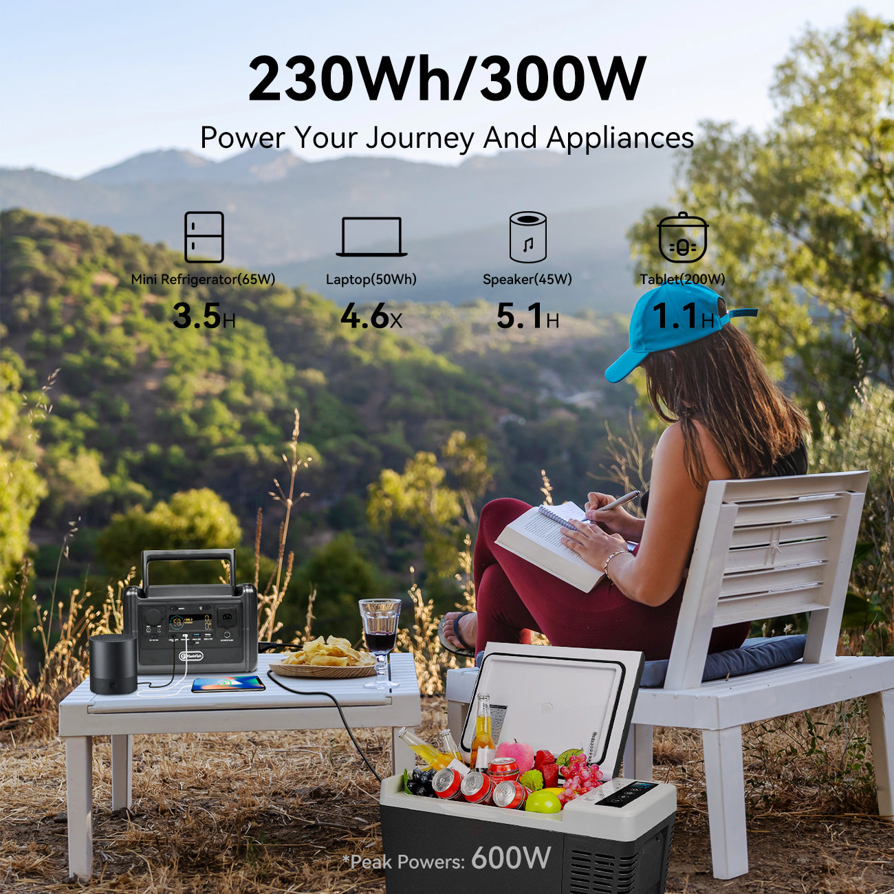 【LFP】Flashfish T300PRO Portable Power Station | 300W 230Wh/72000mAh | Pure sine wave | Lithium iron phosphate battery