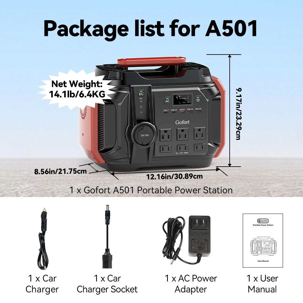 Flashfish A501 Portable Power Station | 500W 540Wh