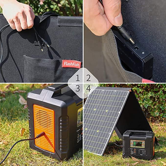 Flashfish SP100 Portable Solar Panel | 100W/18V - Flashfish Solar Generator