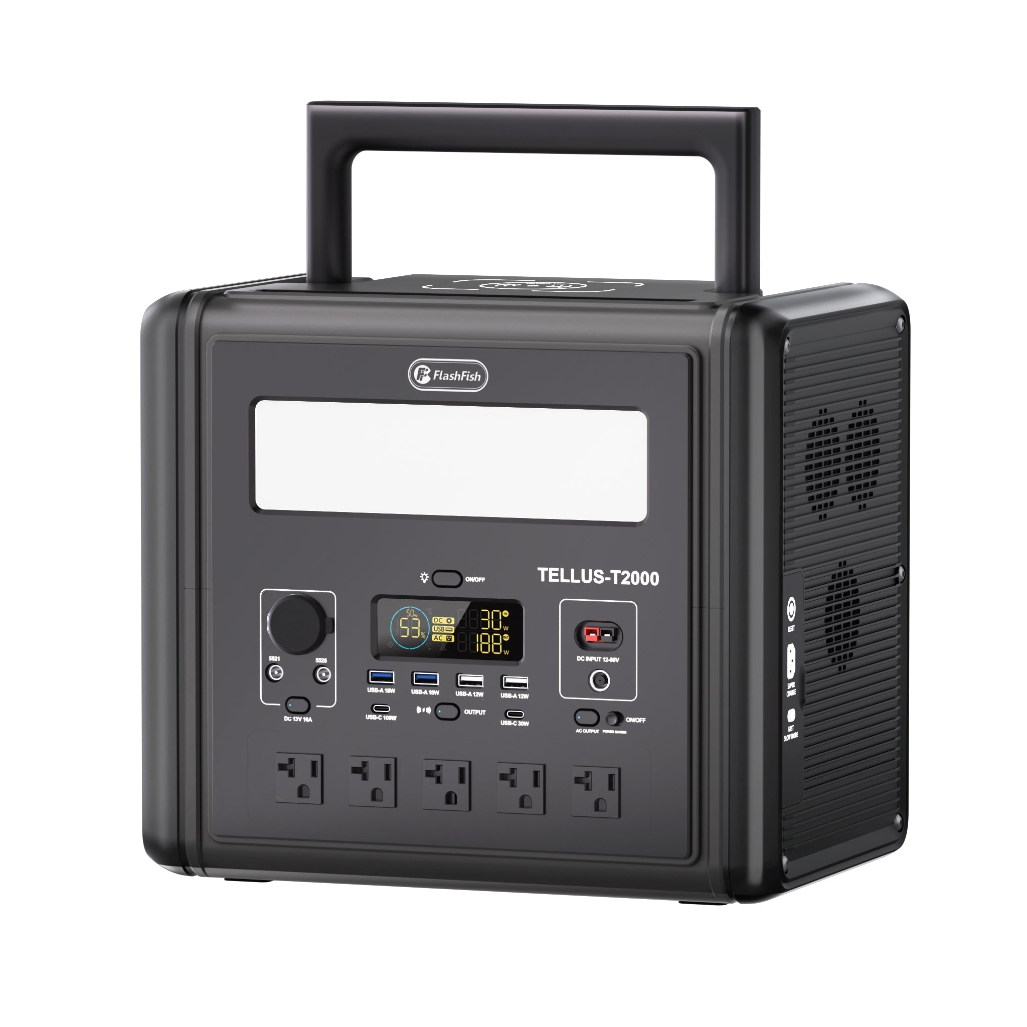FlashFish T2000 portable power station with U.S. AC outlets