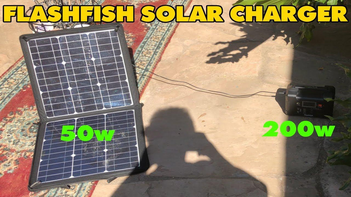 50W Portable Solar Panel & 200W Generator by FlashFish is Great for Camping