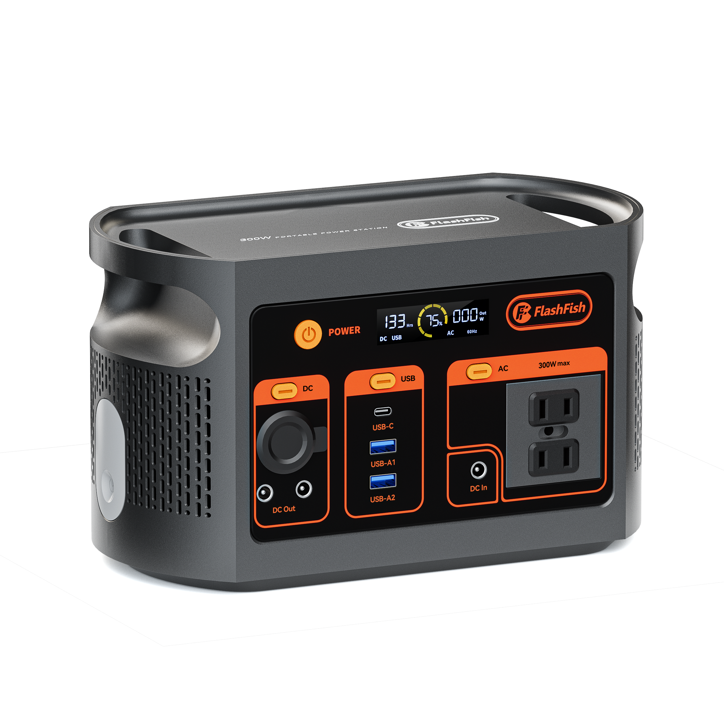 FlashFish E103 portable power station on a white background