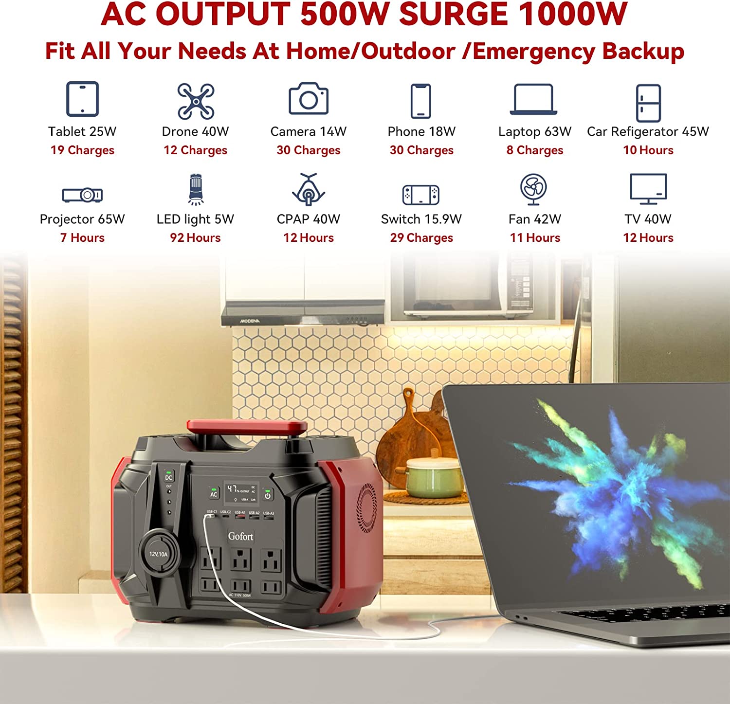 FlashFish A501 Générateur Solaire Portable 540Wh/150000mAh 500W Onde  Sinusoïdale Pure Générateur d'Énergie Portable avec