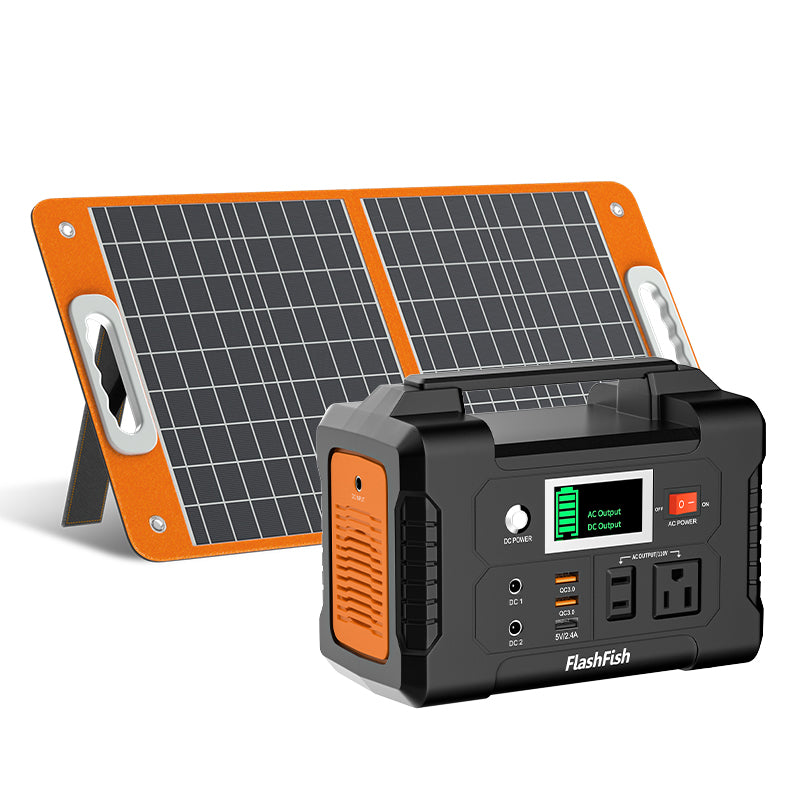 FlashFish E200 Solar Gnerator Kit丨AC Output 200W, 151Wh Battery, 50W / 60W Solar Panel