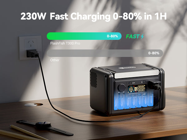 FlashFish T300PRO Portable Power Station | 300W LiFePO4