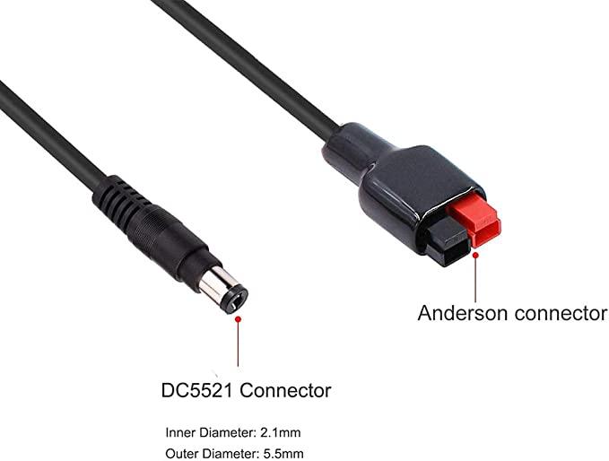 Flashfish DC5521(5.5mm x 2.1mm) to Anderson Connector Adapter Cable