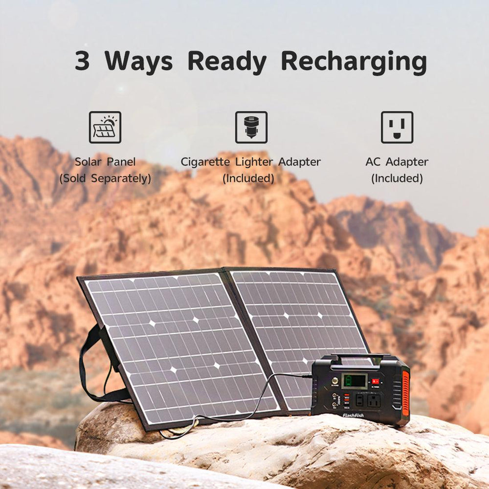 FlashFish E200+SP50 Solar Gnerator Kit丨151Wh Battery+50W Solar Panel